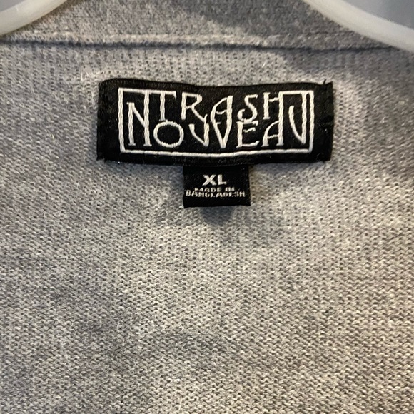 Trash Nouveau Street Style Button Up Cardigan cotton Gray sweater XL - Picture 4 of 4